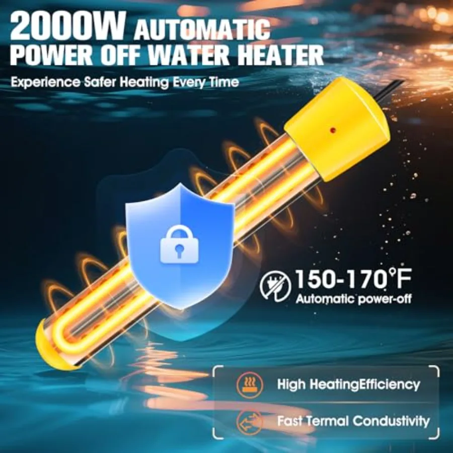 Portable Shower With HeaterPortable Shower For Camping With 2000W Auto-Off Heater 4 Spray Modes Lasting 140 mins LED Display Po 4