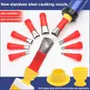 14+6PCS StainlessSteel Caulk Nozzle Applicator Caulking Finishing Finisher Silicone Sealant Sink Tool Bathroom Kitchen Tool 1