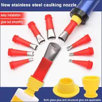 14+6PCS StainlessSteel Caulk Nozzle Applicator Caulking Finishing Finisher Silicone Sealant Sink Tool Bathroom Kitchen Tool 1