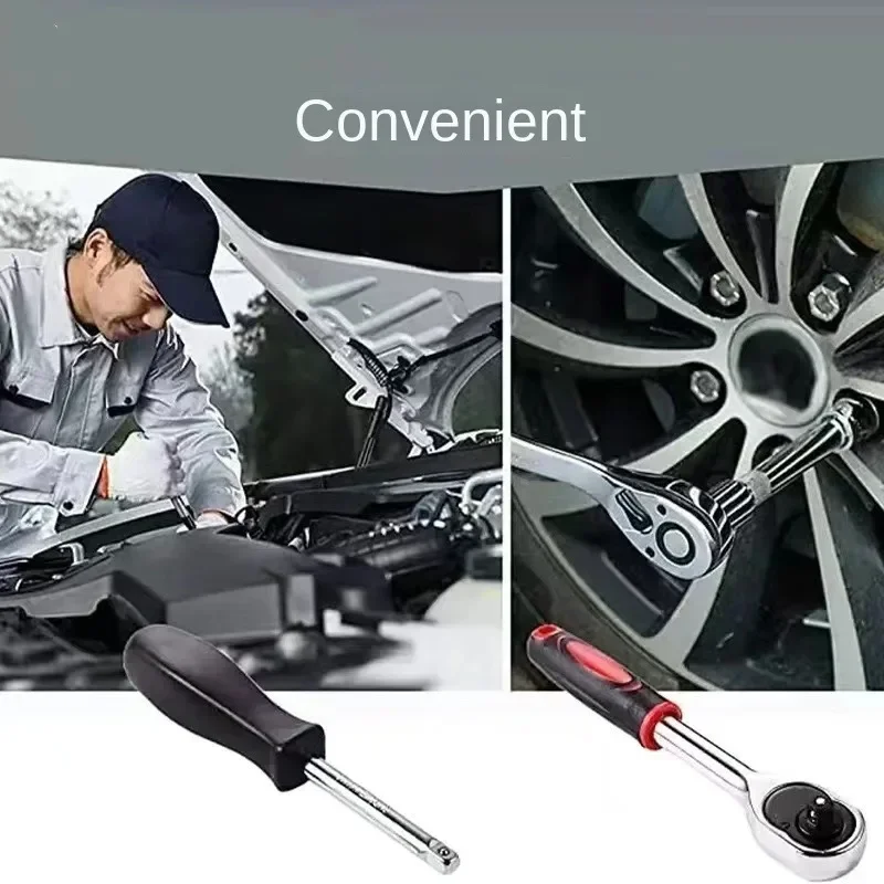 46pcs 1/4 Inch Drive Socket Set Ratchet Wrench Set Car Tool Kit, Bit Socket Wrench Set Metric Mechanic Tool Set Car accessories_voghion.com