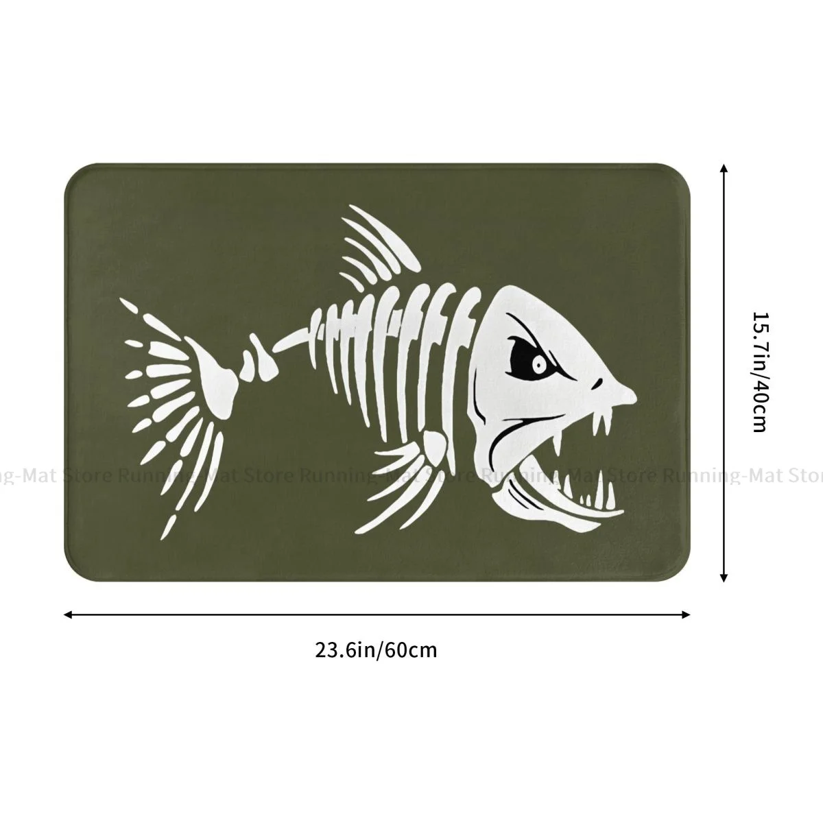 Pike Hunter Fishing Non-slip Doormat Fish Bone Bath Bedroom Mat