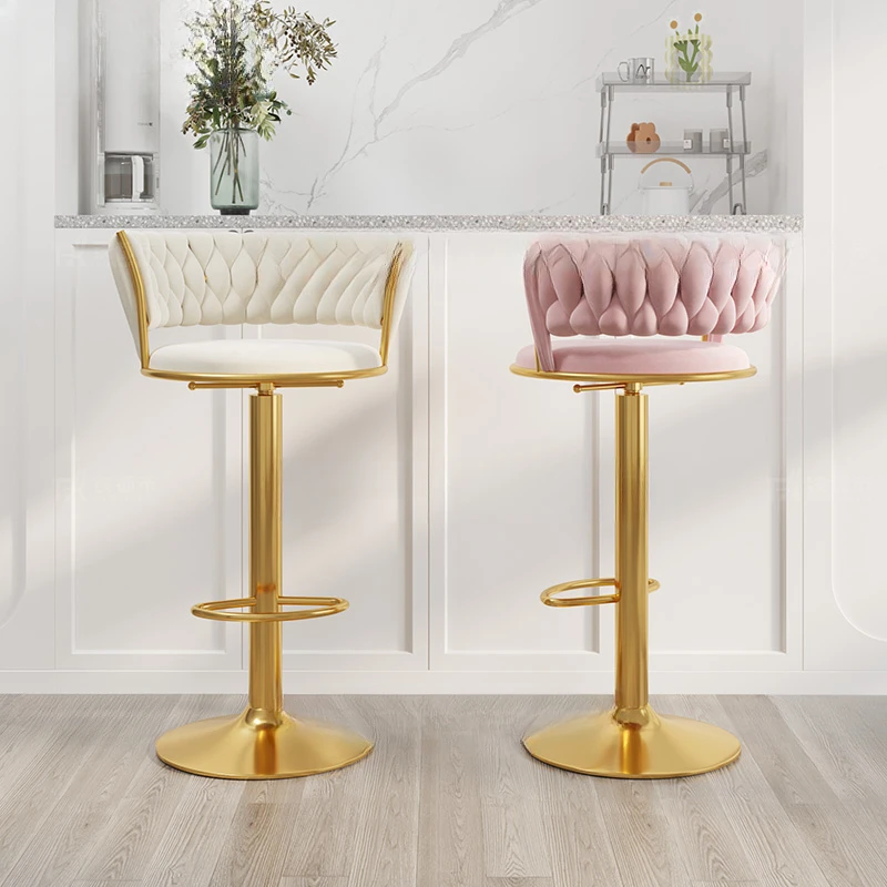 

Metal Adjustable Cafe Dining Chairs Nordic Velvet Kitchen Ergonomic Chairs Restaurant Modern Cadeira Home Furniture MR50DC