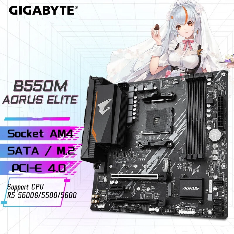 Новый B550M AORUS ELITE системная плата AMD Ryzen B550 Socket AM4 DDR4 128GB PCI-E 4,0 M.2 SATA III B550 игровая пластина
