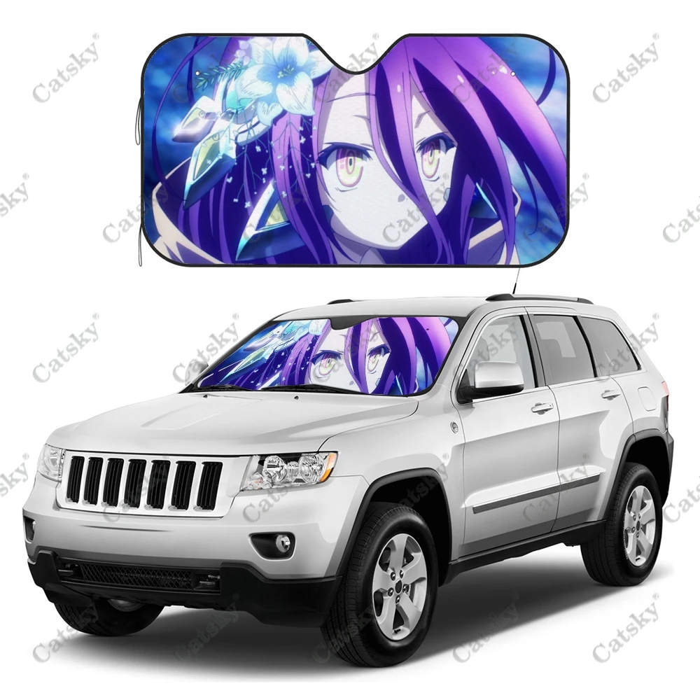 

No Game No Life Anime Girl Auto Interior Accessories Windshield Sun Shade Foldable Sun Visor Protector Sunshade for Car SUV
