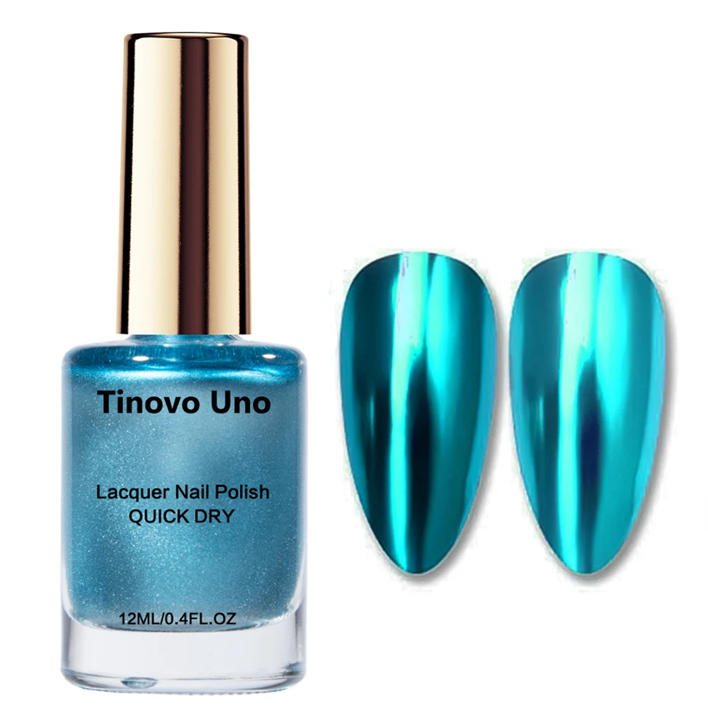 Tinovo Uno Metallic Blue Nail Polish Normal Regular Nail Lacquer Mirror Shine Finish Base Coat Top Oil Manicure Nail Supplies 4