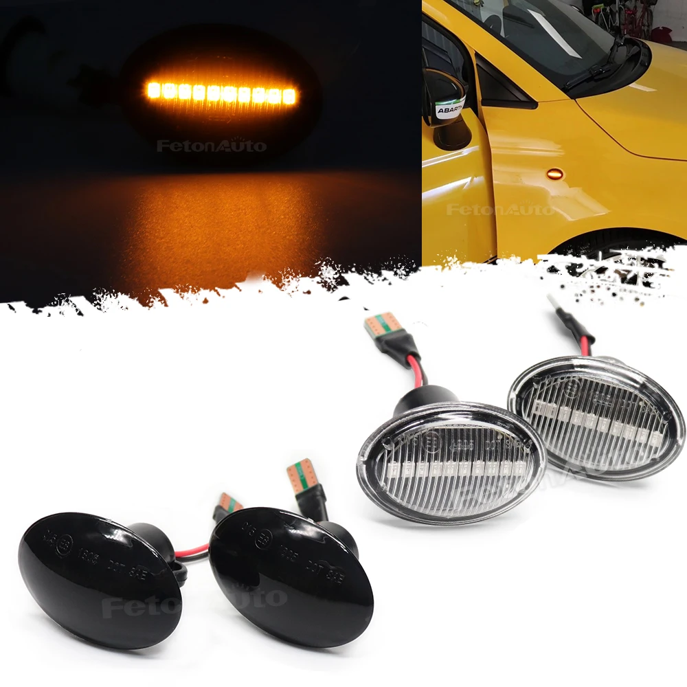 Indicatore Di Direzione Lampeggiante A Led Ambra Dinamico Per Fiat 500 500C 500L Indicatore Laterale Lampada Parafango Per Abarth 500 595 695 Lancia