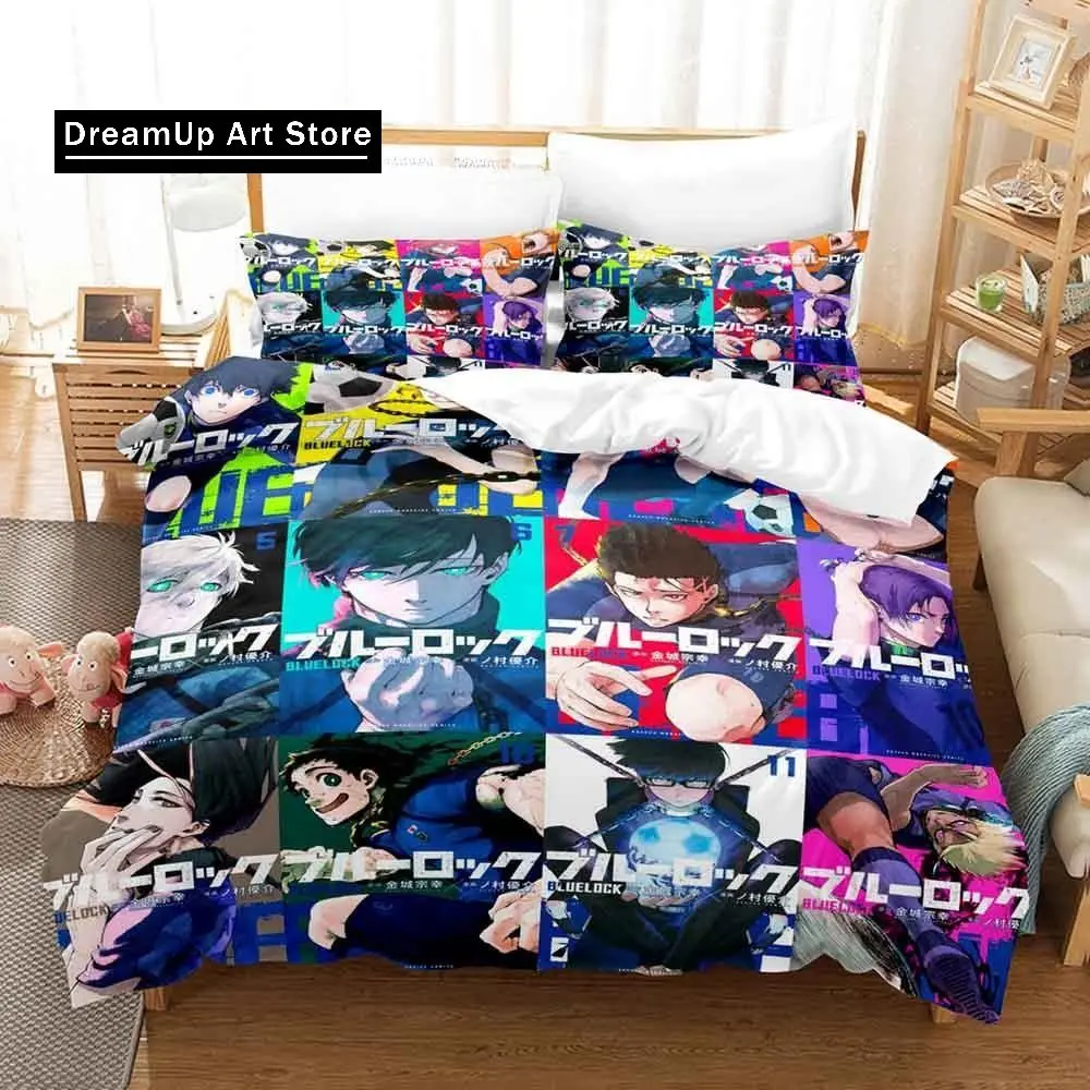 Fashion 3D Print Anime Blue Lock Bedding Set Boys Girls Single Twin Queen Full Size Duvet Cover Pillowcase Bed Adult Bedroom 4