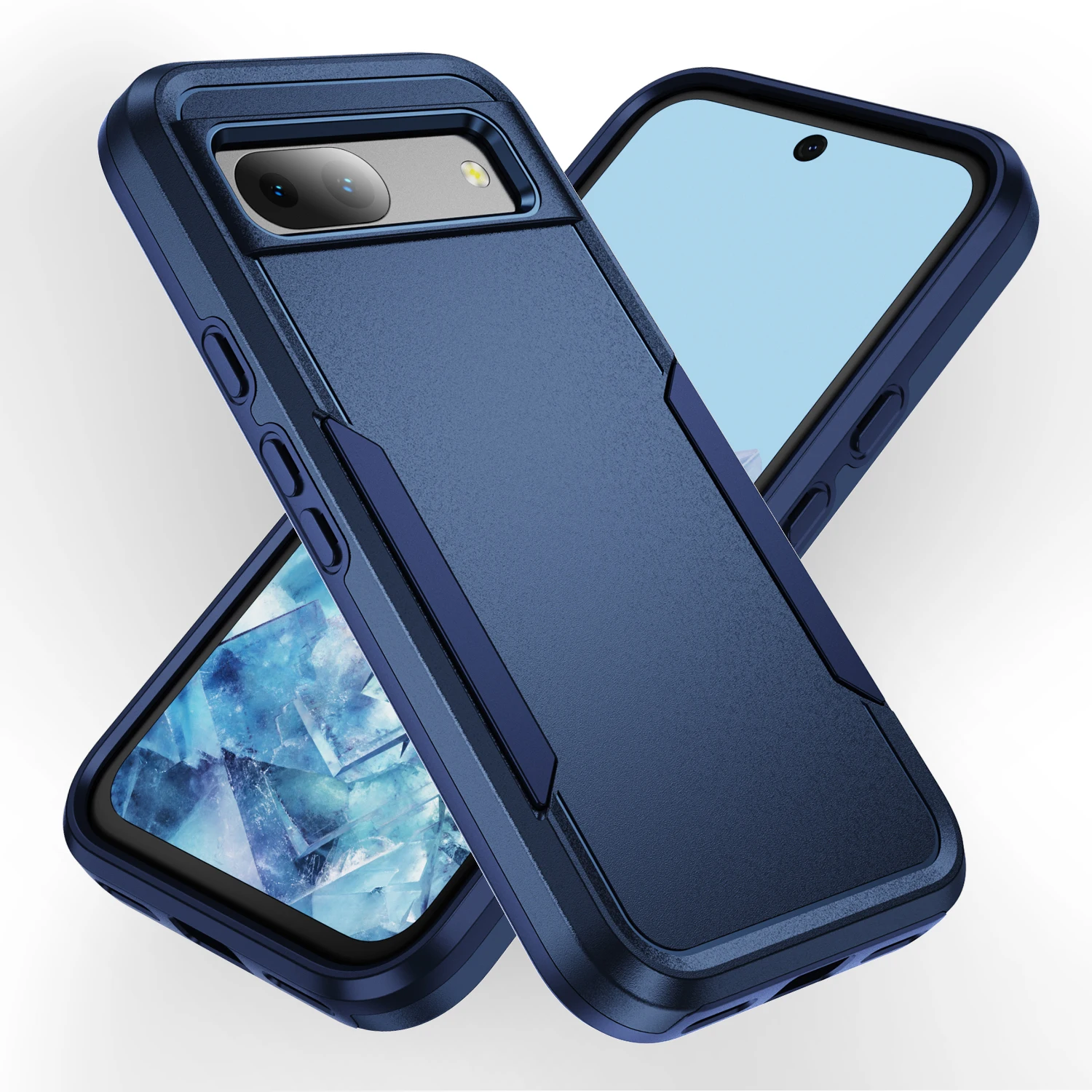 Hybrid Rugged Armor Shockproof Phone Case with Soft TPU Frame and Hard Plastic Back Cover