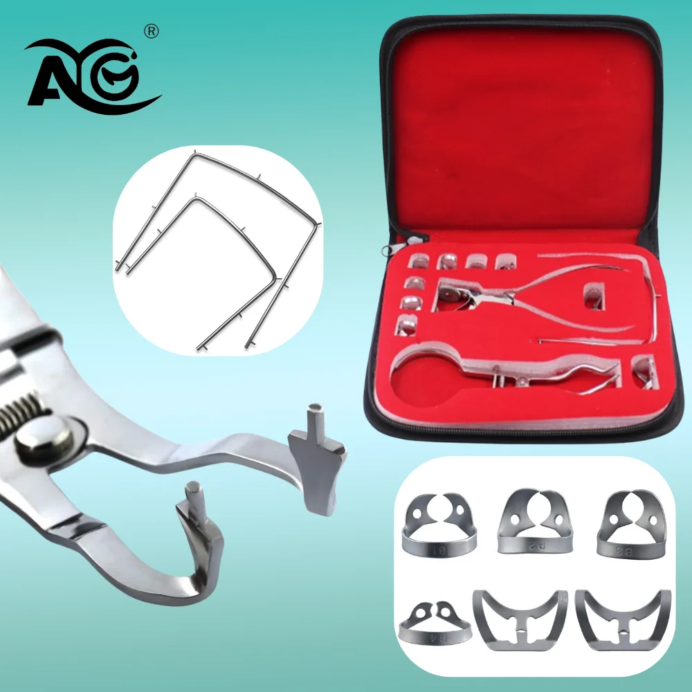 AG 1set Dental Forceps Matrix Band Forming Clip Matrices Pliers Sectional Contoured Stainless Steel Orthodontic Plier Lab