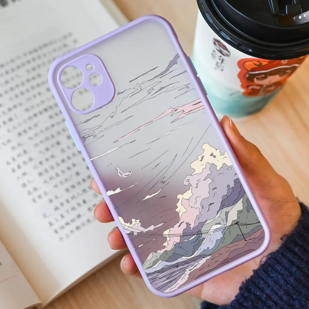 Anime Landscape Hard Matte Phone Case | Scenic Design Protective Cover