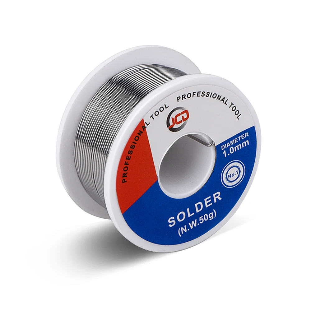 JCD Soldering Wire 50g 0.6/0.8/1.0/1.2/1.5 MM 60/40 FLUX 2.0% 45FT Tin Lead Tin Wire Melt Rosin Core Solder Soldering Roll