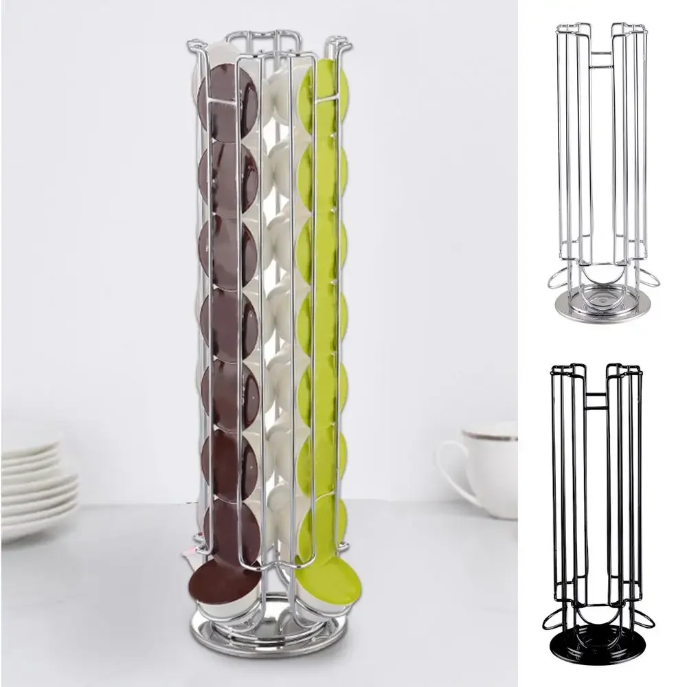 Description Picture 3 of itemMetal Coffee Pods Holder Tower Chrome Plating Stand Coffee Tamper Capsules Storage Rack for 24pcs Dolce Gusto Coffee Capsule