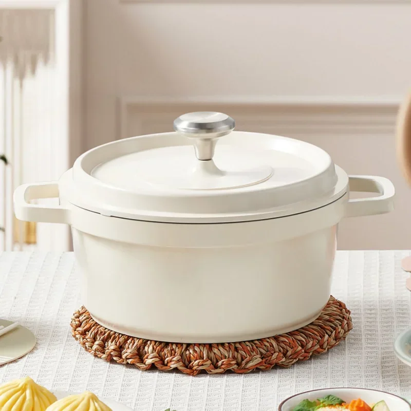 Enamel Pot Household Ceramic Stewing Vessel Non-stick Casserole Iron Cooking Kettle Induction Cookery Glaze Saucepan