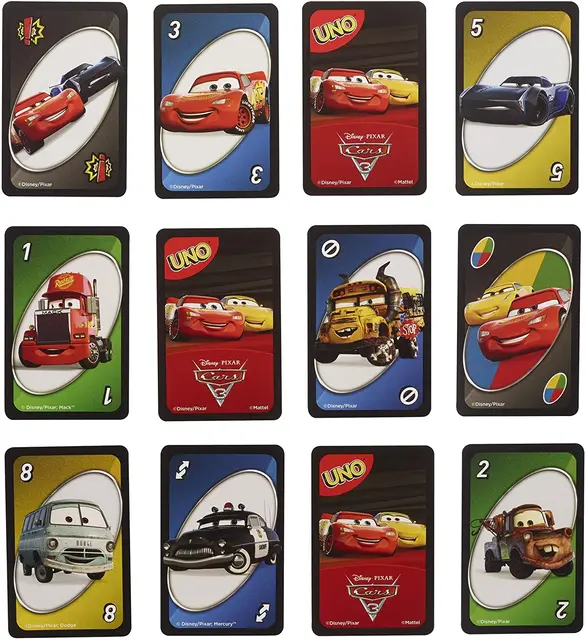 Disney Pixar Cars Board Games Playing Cards UNO Anime Card Game McQueen Jackson Storm Combine Family Table Kids Toy Gifts 3