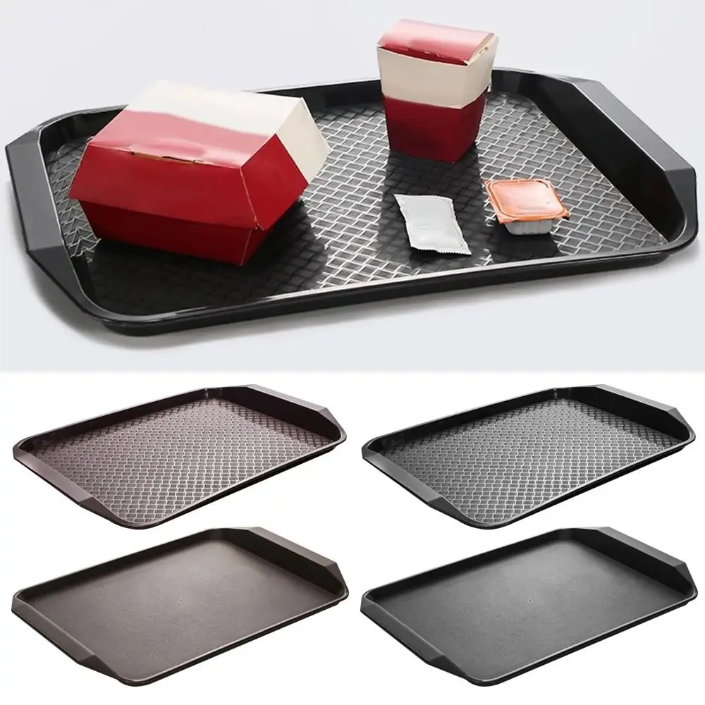 New 43*30cm Tray Plastic Rectangular Food Serving Tray Non-Slip Fast Food Tray