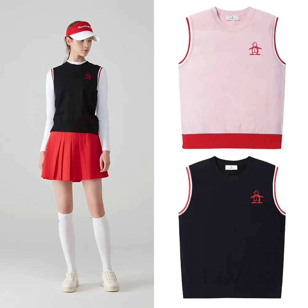Autumn Women's Warm Knitted Vest Sports All-match Simple Style Golf