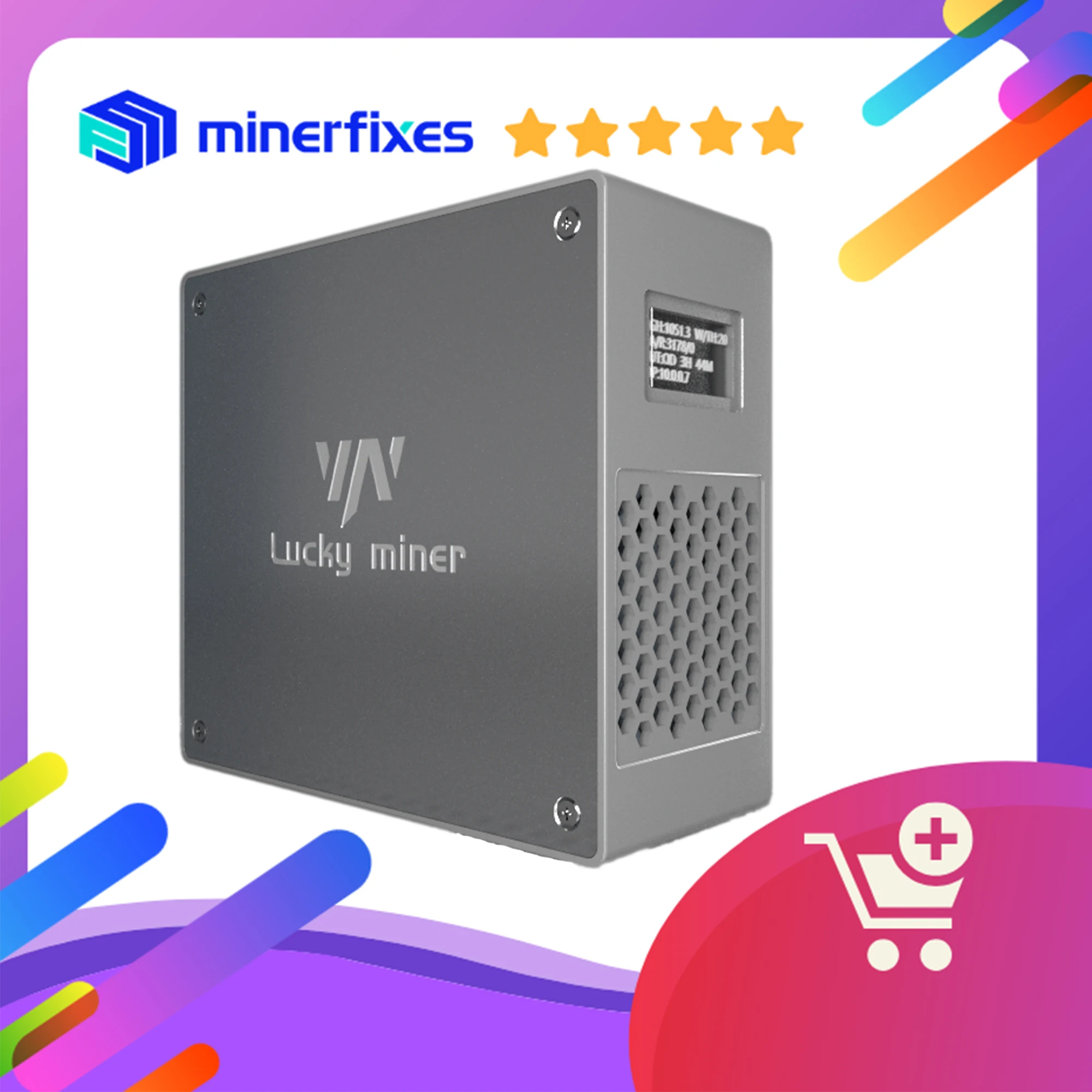 

2024 Latest Upgraded Model V7 1T GH/S Solo Bitcoin Miner - BTC Miner Mining Lucky Miner LV07 Effortless WiFi Crypto Miner