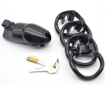 Sex Shop New Male Chastity Cock Cages Sex Toys For Men Penis Belt Lock With Four Penis Rings With Cage Gay Device Chastity Lock 2