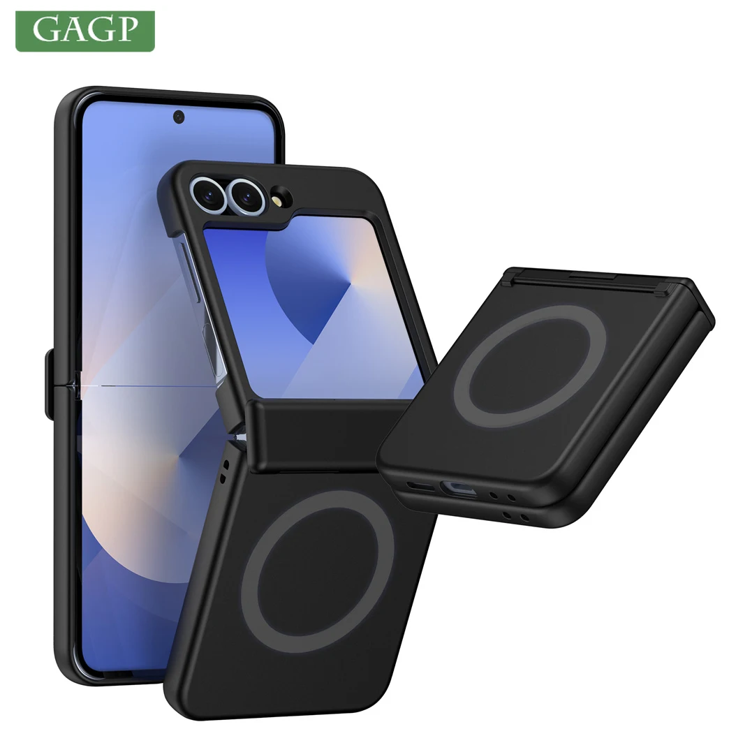 Matte PC Shockproof Hinge Protector Case with Magsafe - Solid Color