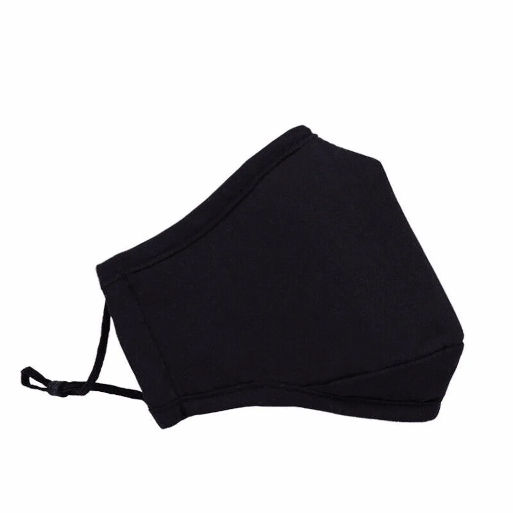 Cotton Black mouth Mask Activated carbon filter Windproof PM2.5 anti haze and dust adult cotton mask filter