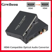 

Grwibeou 1080P HDMI-Compatible Optical SPDIF RCA Analog Audio Extractor Converter Splitter Support L/R 2 Channel 5.1CH Surround