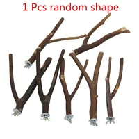 1 Pc Pet Bird Tree Fork Stand 15cm Parrot Log Branch Stand Bird Toy Hamster Small Animal Perch Bird Stand Natural Accessories 1