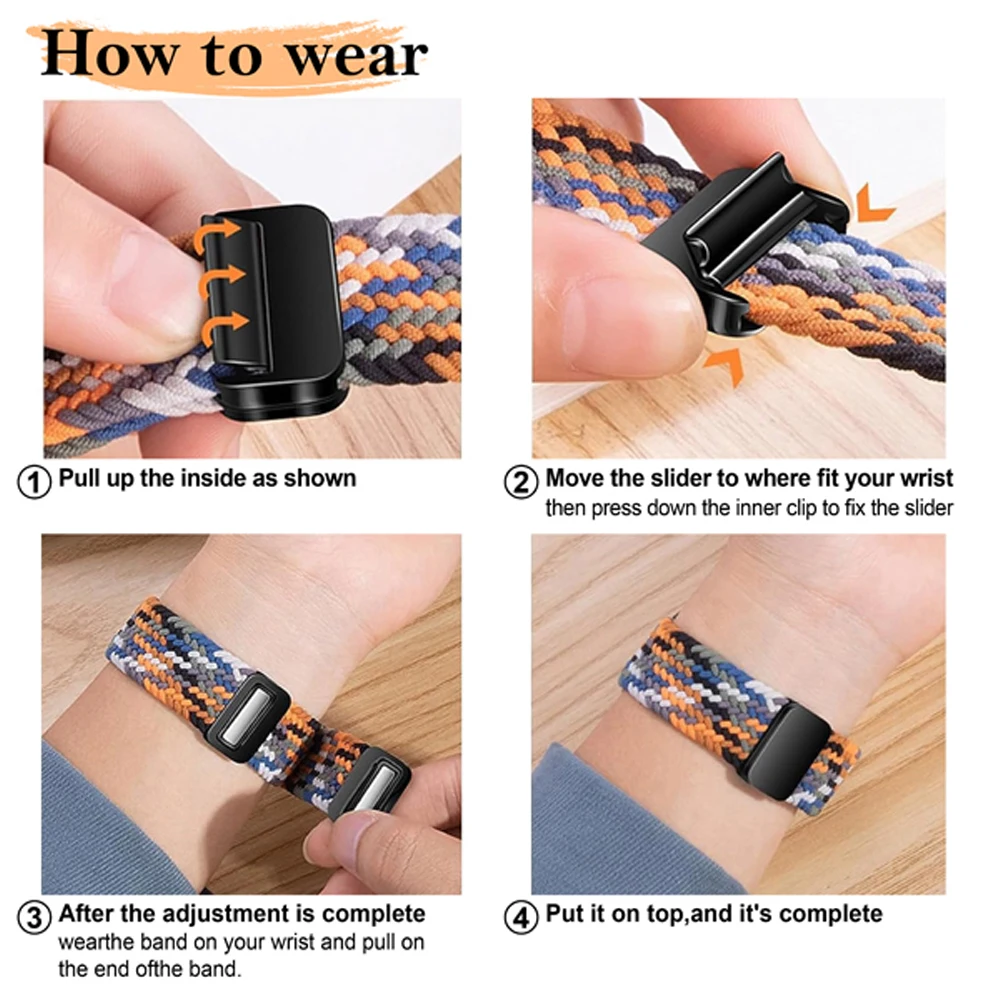 Braided Magnetic Wristband Strap for Smartwatches - Universal 22mm Strap Accessory