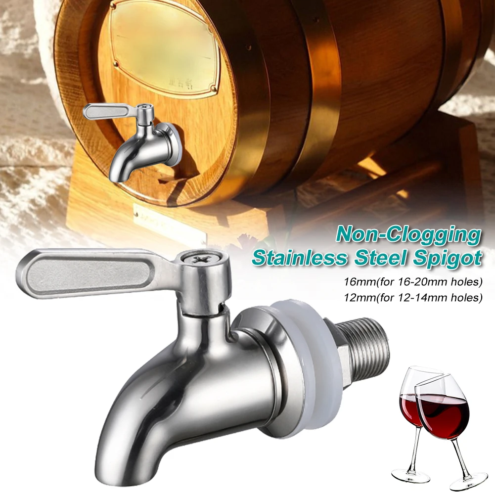 for Water Dispenser Jar Spigot for Beverage Dispenser Polished Stainless Steel Drink Dispenser Faucet 12mm 16mm Replacement