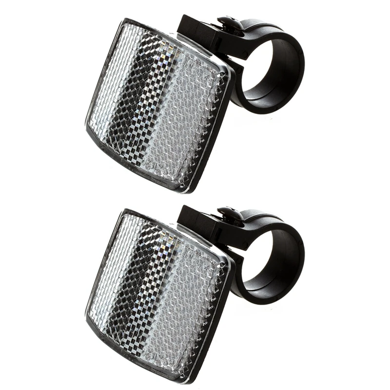 

2X Reflectors Bike Handlebar Support Moto, Silver - Front