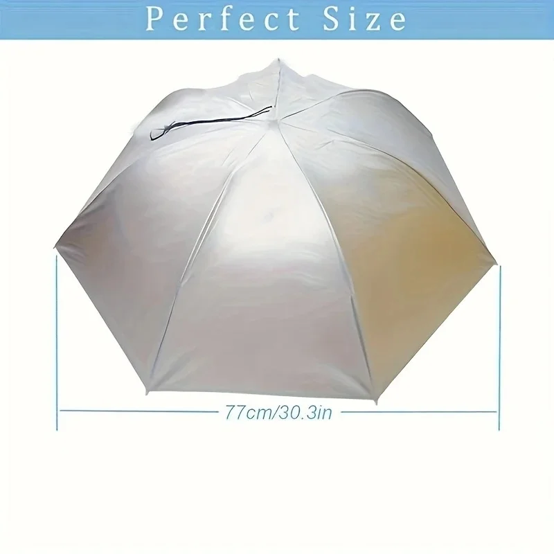 Large Foldable All-Weather Windproof Fishing Umbrella Hat - Head-Mounted Sunshade