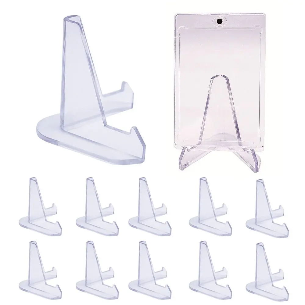 

10Pcs Thicken Card Display Stand Card Easel Clear Triangular Coin Display Stand Holders Stable Mini Small Easel Rack Home Decor