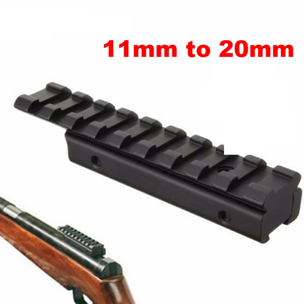 11mm to 20mm Dovetail Weaver Picatinny Rail Adapter Converter Mount Scope Base 