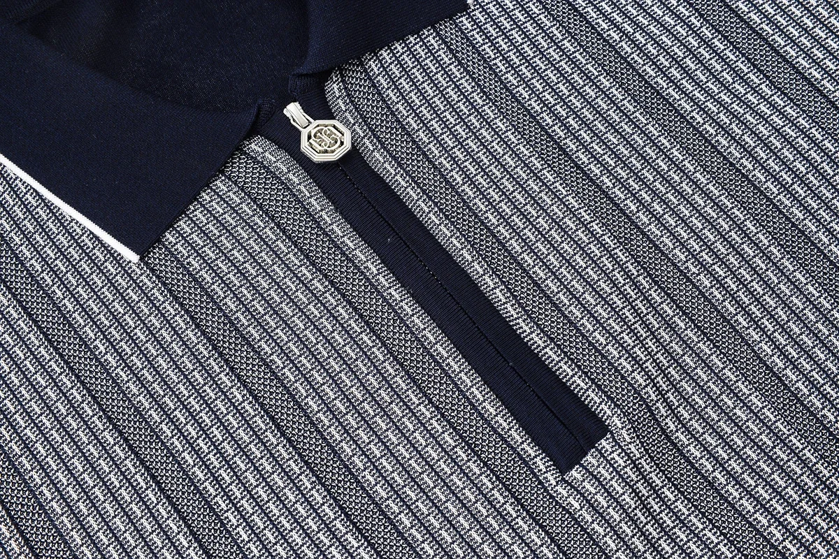 BILLIONAIRE BLSK CPRT polo shirt silk men 2025 summer New stripe embroidery elastic zipper comfort breathable big M-5XL T-Shirt 16 Sf013923f4f454ec89341f3248ad7e8e1S