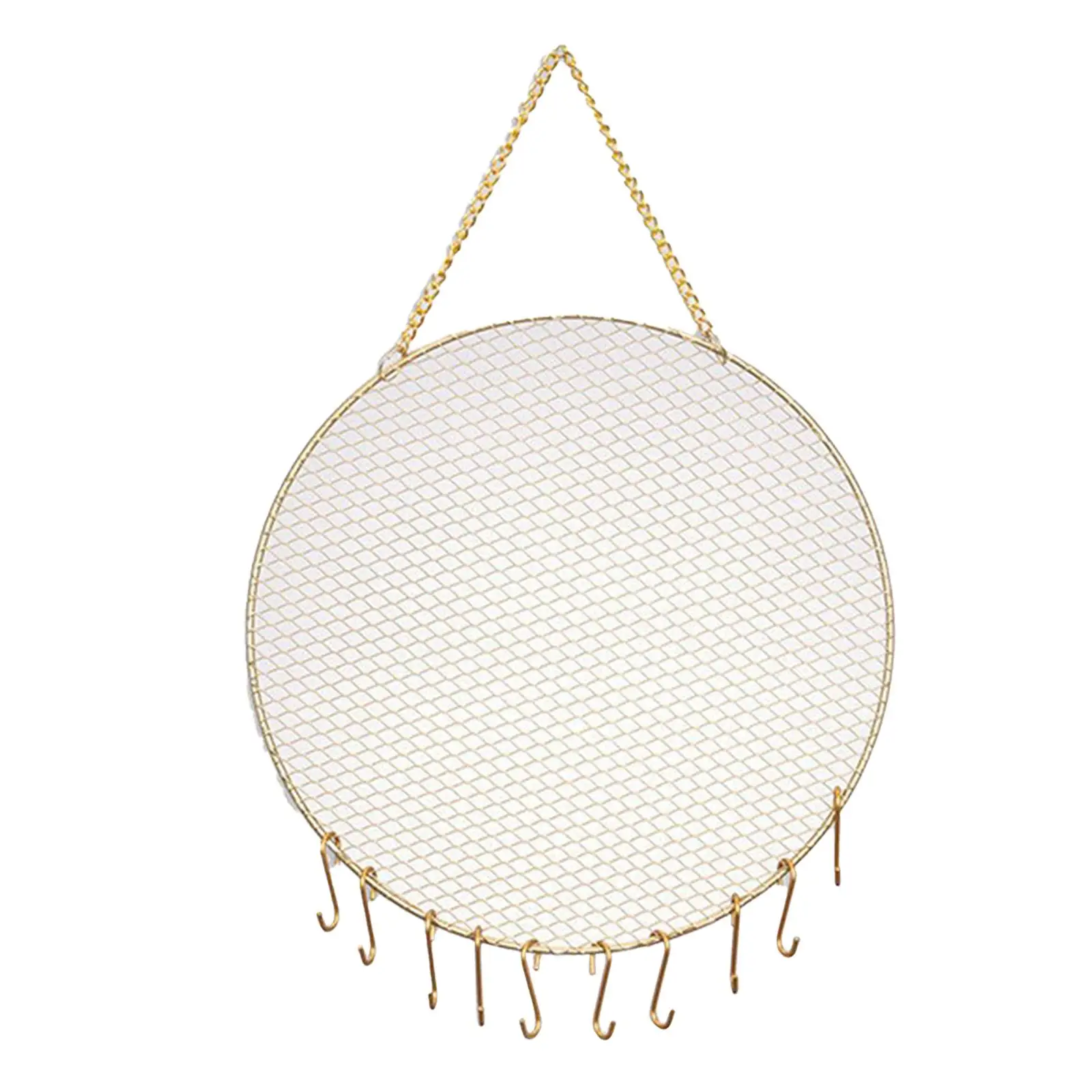 

Earring Wall Holder Storing Earrings Diameter 28cm Hanging Handbag Jewelry Rack Iron Adjustable Ear Stud Women Earrings Holder
