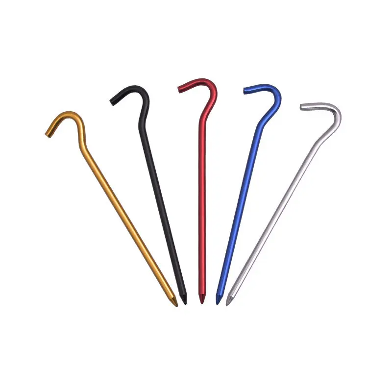 1PC 18cm Aluminum Alloy Tent Nail with Hook Outdoor Camping Stakes Ground Tent Pegs for Hammock Awning Canopy Hiking Accessories