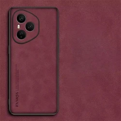 For Honor 400 Pro Sheepskin Matte Hard Back Case with Camera Protection and Shockproof Soft Frame Cover (Wine Red-04)