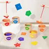 Children's Wooden Magnetic Color Shape Classification Cup Geometric Cognition Fishing Game Early Education Educational Toys 1