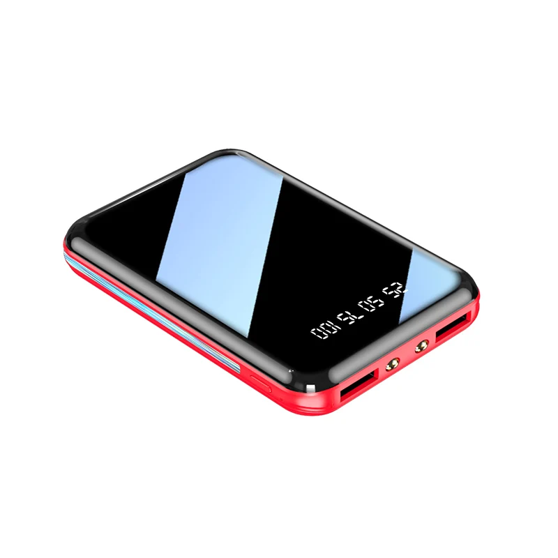 20000mAh Portable Mini Power Bank Mirror Screen LED Digital Display Powerbank External Battery Pack Poverbank For Mobile Phones charging bank Power Bank