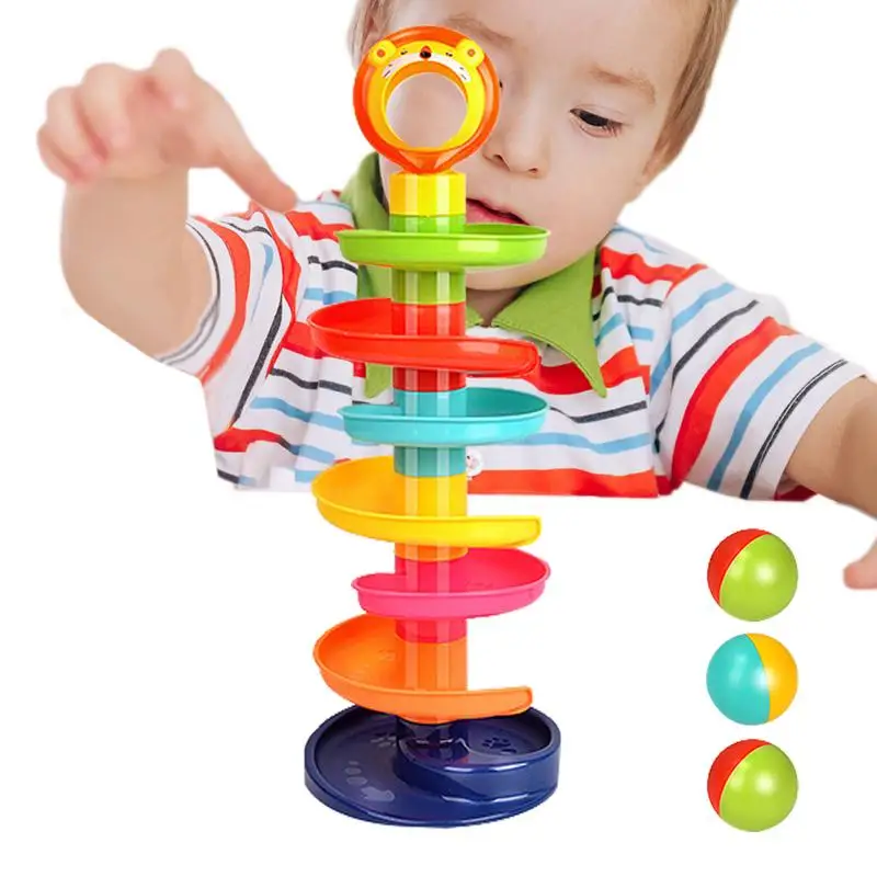 

Ball Drop Tower Spiral Tower Toy Ball Drop Cartoon Mini Basketball Game Toss Game Early Educational Toy Games