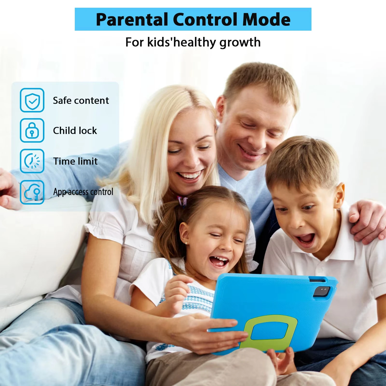 Paitanry Children Tablet 10 Inch Kids Tablet Android WiFi Tablet with Cartoon Shockproof Case Educational Game Video Tablet