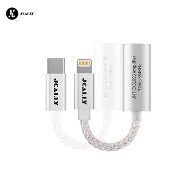 JCALLY JM7 USB C 타입/라이트닝-3.5mm 디지털 오디오 케이블, 안드로이드 및 애플 어댑터용 DAC CX31993 디코딩 앰프, 32 비트, 384KHz
