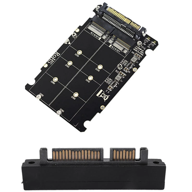 Right Angled 90 Degree SAS 22 Pin To 7 Pin+15 Pin SATA Adapter With 2 In 1 M.2 Nvme M.2 Key M