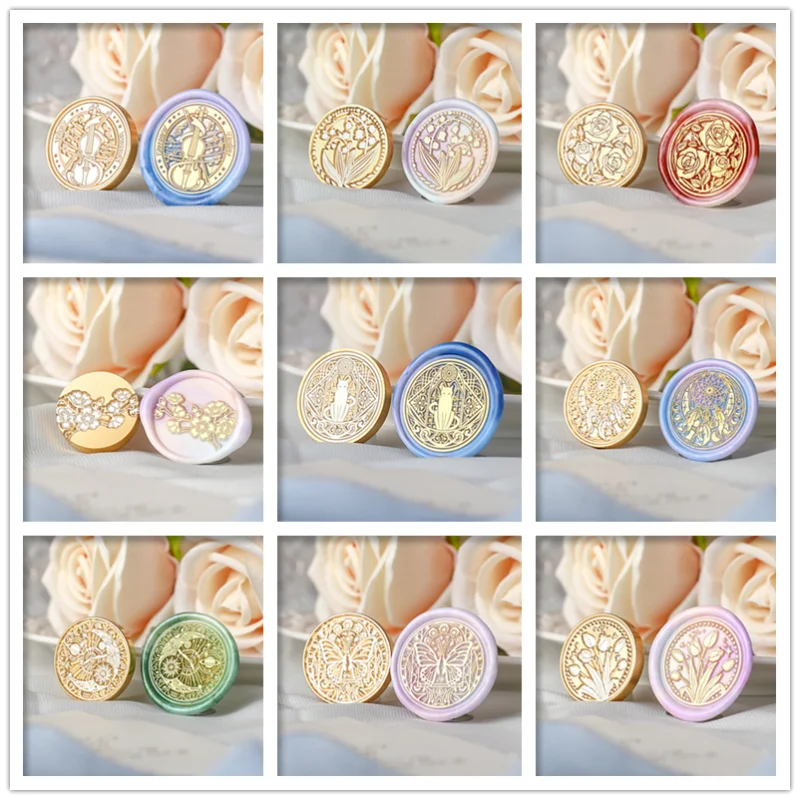 

European Pout Leaves Violin Wax Seal Stamp DIY Lily Dream Catcher Stamps Seals Postage Hobby Wedding Envelope Card Making Craft