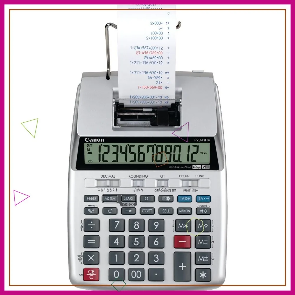 Professional Printing Calculator with Double Check, Tax Calculation, and Currency Conversion for Business Efficiency