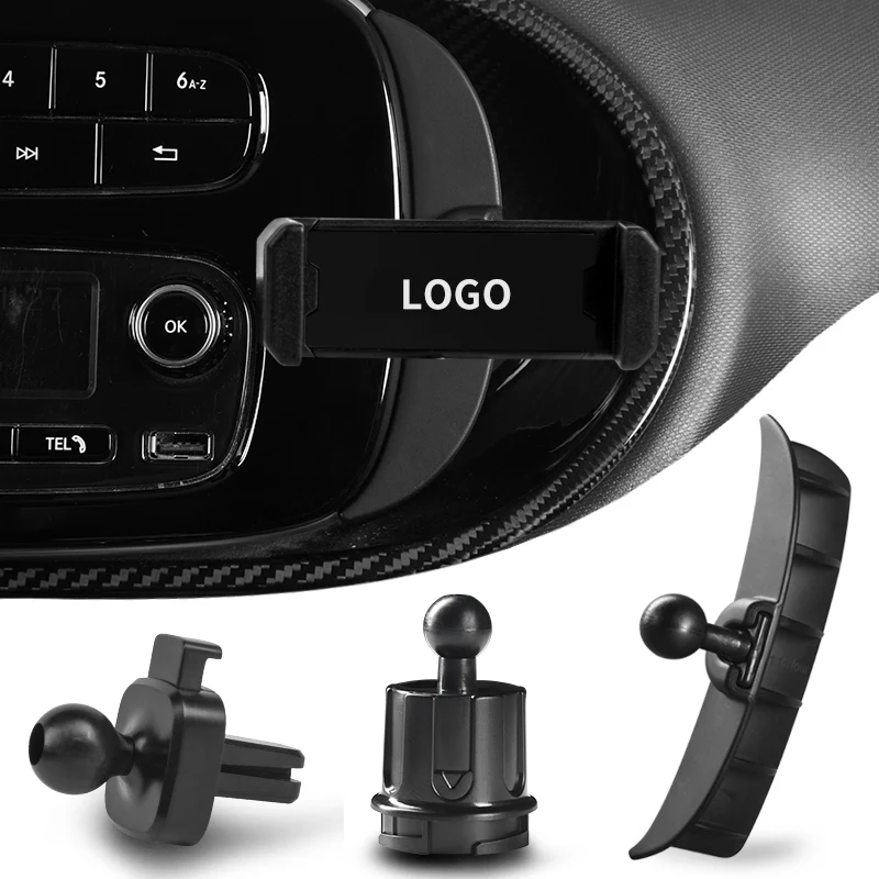 For Smart 453 Fortwo Forfour Car Styling Mobile Phone Holder Air Vent Clip Radio Navigation Bracket Rotatable Support Accessory