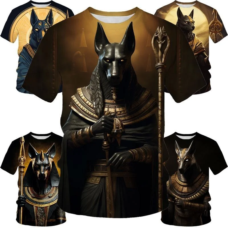 

New Ancient Greek God T-shirt Personality Fashion Casual Anubis 3d Printed T-shirt Funny Street Cool T-shirt