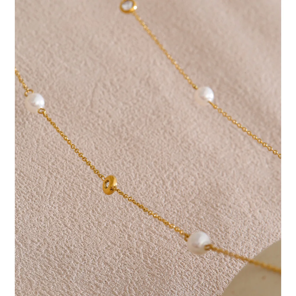 Yhpup Layered Chain Stacking Necklace Women Stainless Steel
