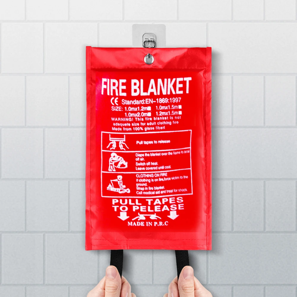 2M X 2M Fire Blanket Emergency Fiberglass Cloth Survival Extinguisher Kitchen Shelter Safety Offices Protector Cover Tent