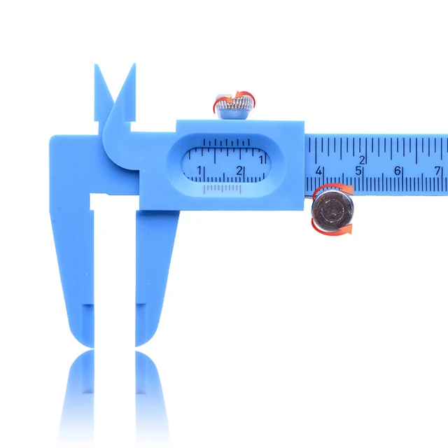 Double Rule Scale Plastic Vernier Caliper Measuring Student Mini Tool Ruler 6