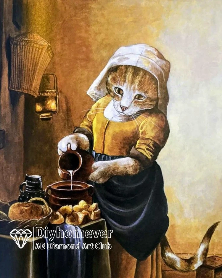 Kit Diamond Painting 5D - Motivo Gattino E Cane | 30x30 Cm | Con Diamanti, Applicatore E Istruzioni | Arte Terapia E Decorazione - Foto 5